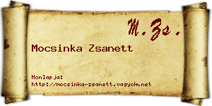 Mocsinka Zsanett névjegykártya
