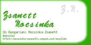 zsanett mocsinka business card